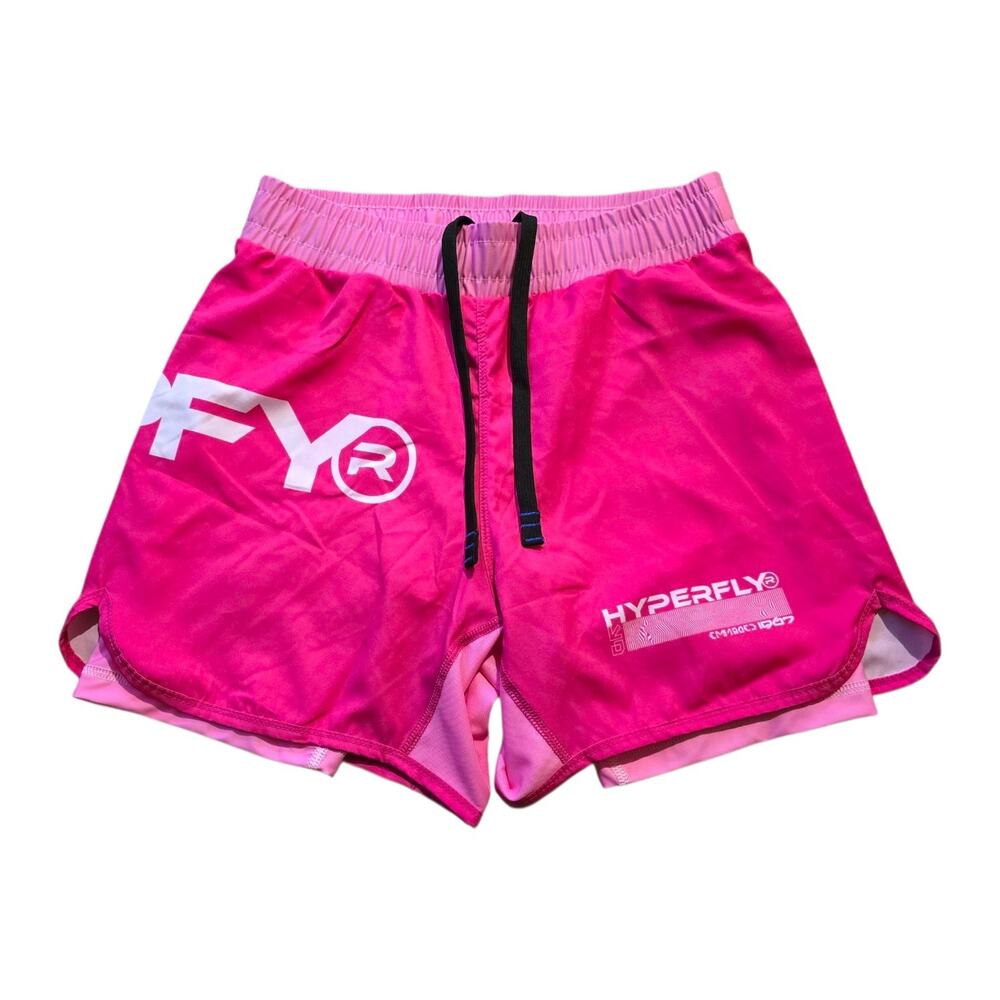 Hyperfly BJJ Cyberfly Core Pink Shorts w Liner SZ 28 Boxing MMA